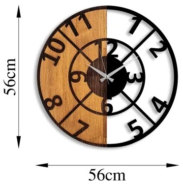 Fali óra 56 cm átmérő, 1xAA, fa/fém kivitel