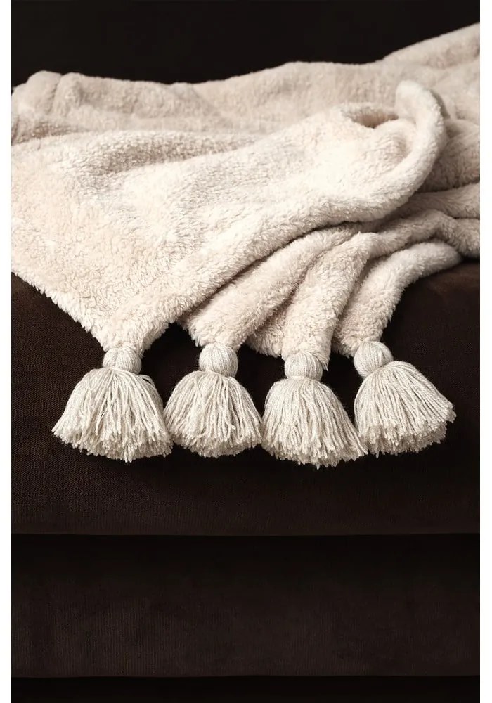 Világosbarna mikroplüss ágytakaró 160x200 cm Puffy – Mijolnir