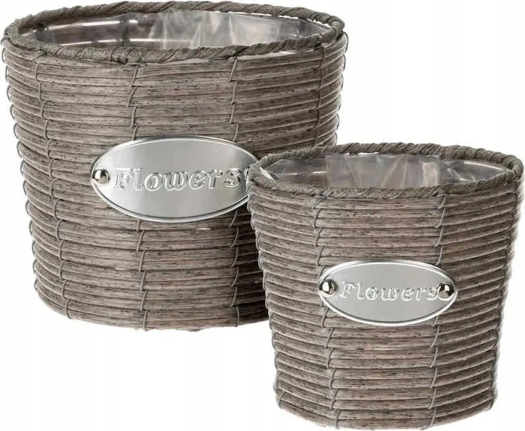 Progarden , Fonott virágcserép, 2 db-os készlet, 19 16 cm