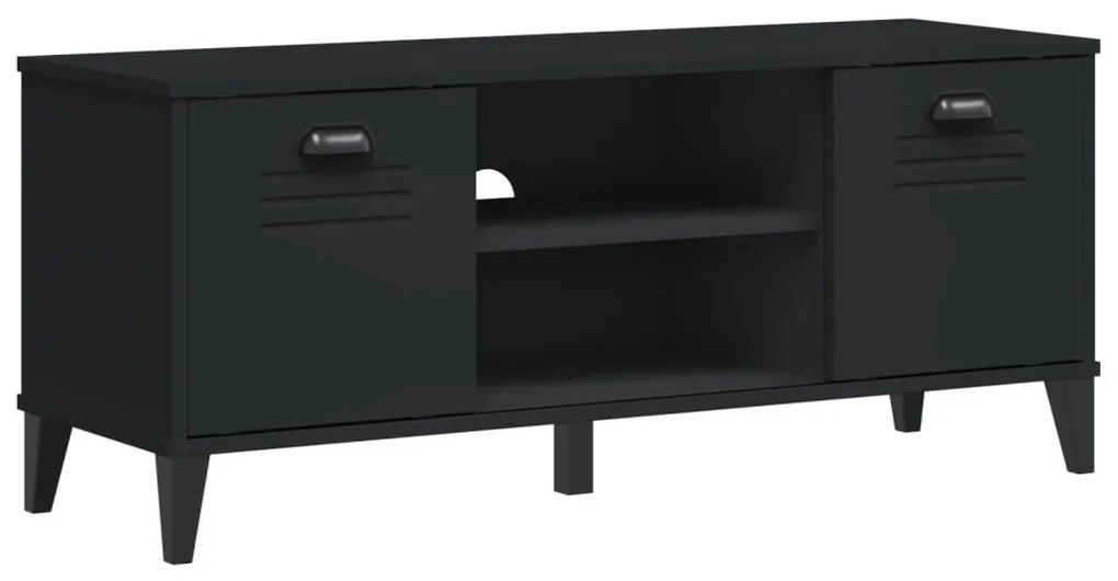VIKEN fekete szerelt fa cipőtároló pad 106 x 35 x 45 cm