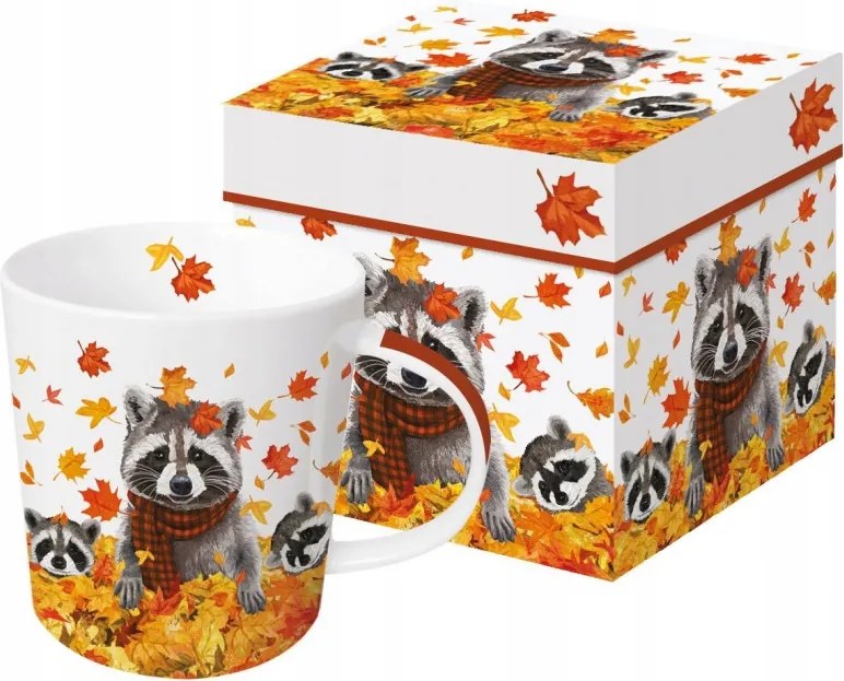 Nagy Porcelán Bögre mosómedve Rocky és barátai őszi