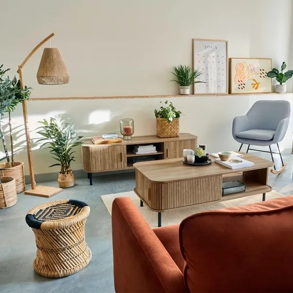 Atmosphera - Állólámpa PALM 1xE27/60W/230V bambusz/kender