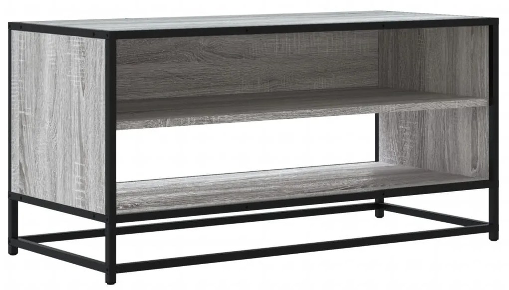 szürke sonoma színű szerelt fa és fém TV-szekrény 91x40x46 cm