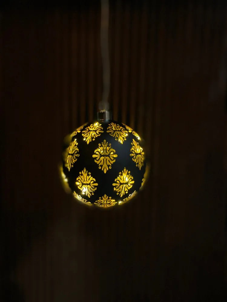 Merry világító karácsonyfadísz 12 cm