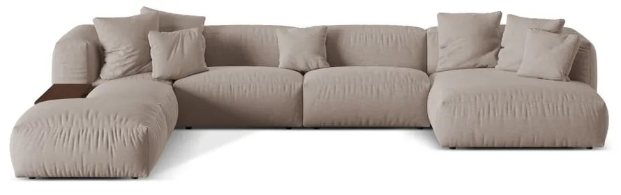 Bézs moduláris sarokkanapé (bal oldali-U alakú) Martina – Micadoni Home