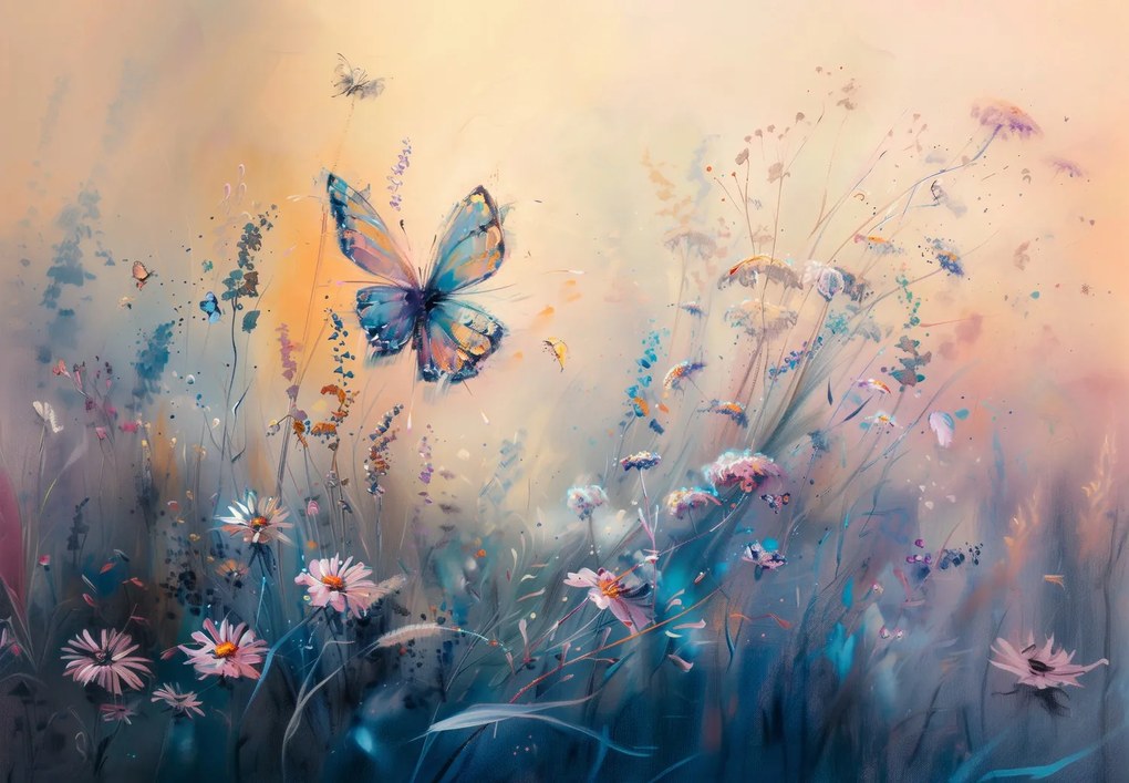 Fotótapéta - Rét pillangóval II (147x102 cm)