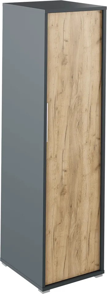 Ruhásszekrény, grafit/tölgyfa artisan, RIOMA NEW TYP 20
