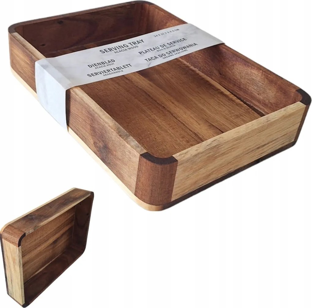 Reggeliző Tálca Fa Tálaló Tálca 24x17,7x4,5