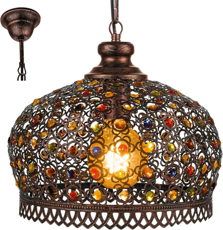 EGLO 49764 JADIDA Klasszikus Függesztett Lámpa Antik Réz E27 IP20