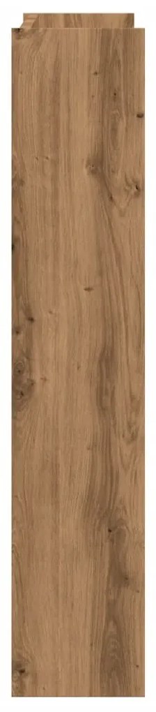 kézműves tölgy színű szerelt fa fali cipőszekrény 80x18x90 cm