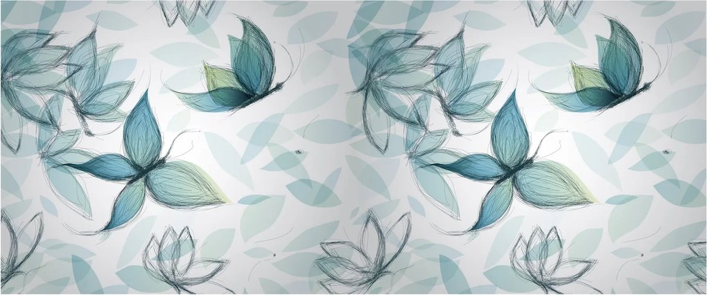 Kép - kék csokornyakkendő (120x50 cm)