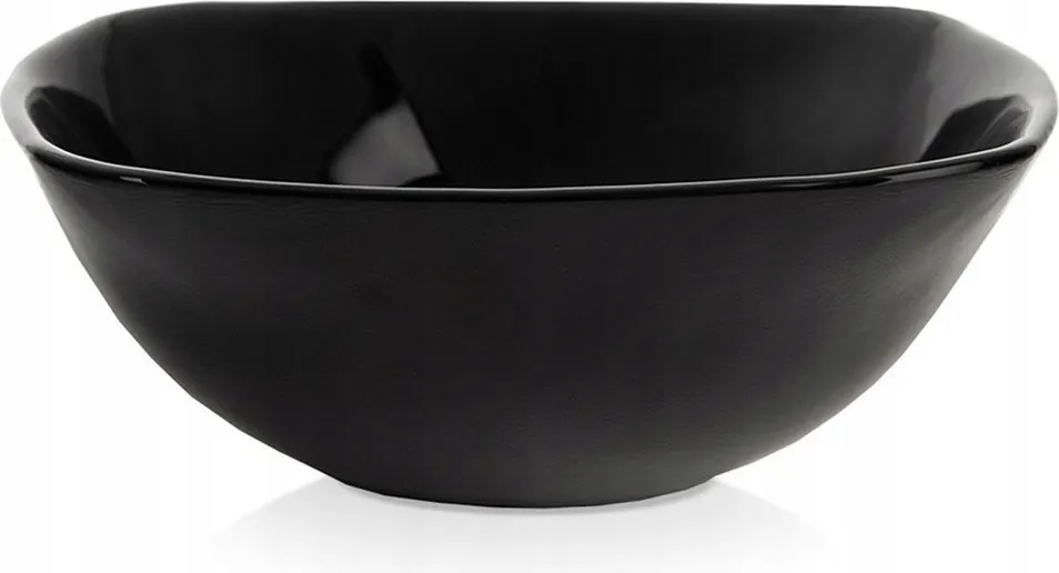 Salátás Tál Üveg Leves Salátához Fekete 15CM 450ML Mély