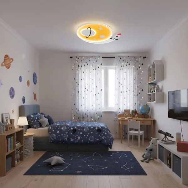 Brilagi -LED Gyerek mennyezeti lámpa STARSHIP LED/64W/230V 3000/4500/6000K sárga