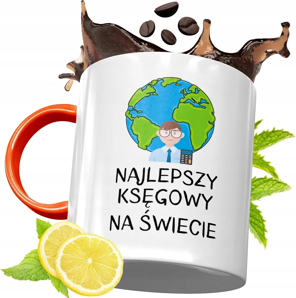 Narancssárga Bögre Könyvelőnek Ajándék fényképes nyomattal