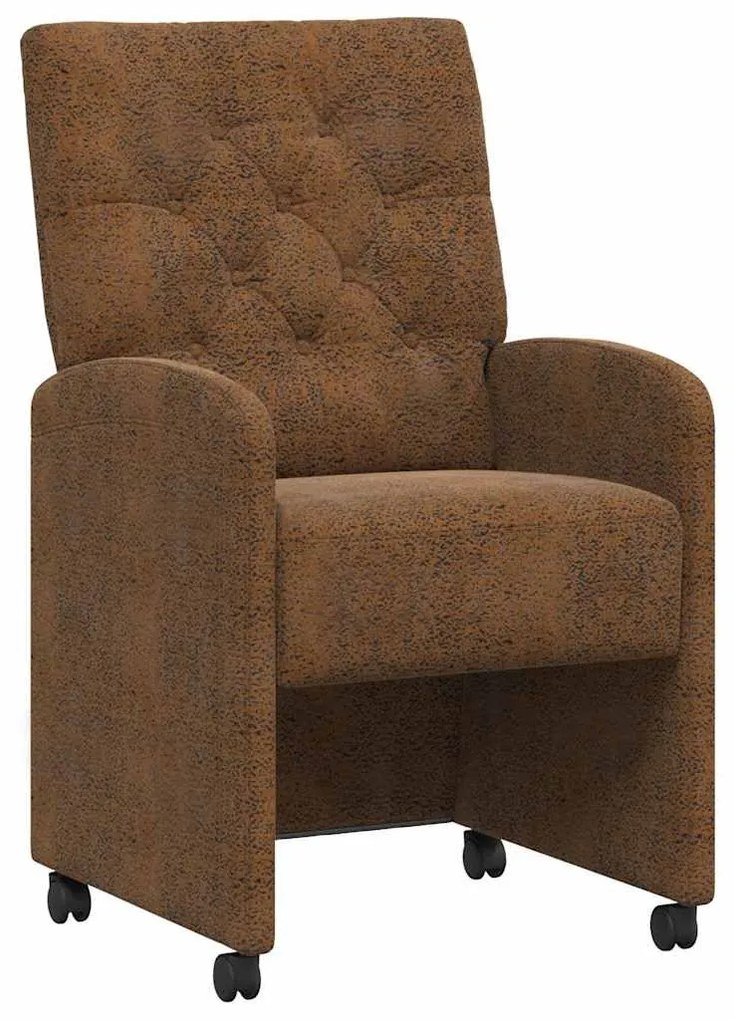 Kerekes Étkező Székek 2 pcs Barna 58 x 67 x 97 cm Műbőr velúr