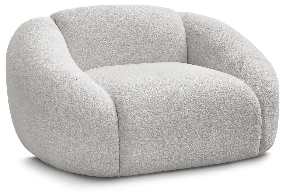 Világosszürke buklé fotel Tina – Bobochic Paris
