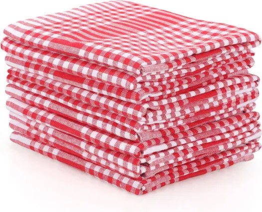 Pötikareli 10 részes pamut kéztörlő szett 45 × 65 cm, piros