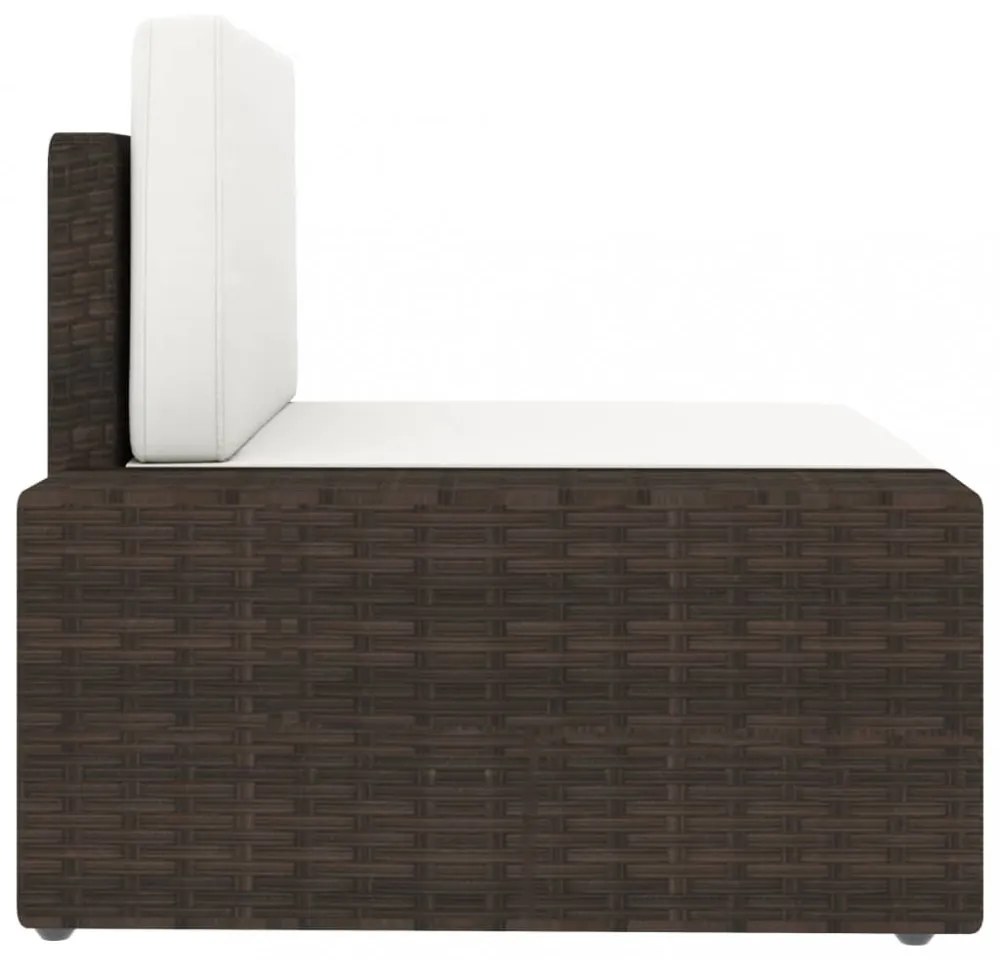 vidaXL 3 személyes barna elemes polyrattan kanapé