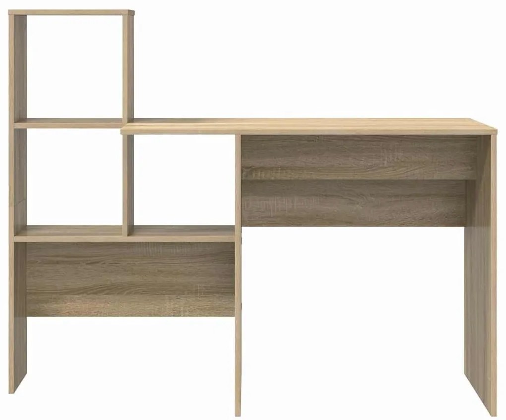 Asztal polcokkal sonoma tölgy 131.5 x 50 x 106.5 cm Faanyag