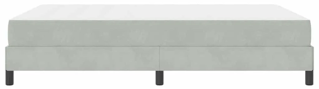 Boxspring ágy matraccal Világosszürke 140 x 190 cm Bársony