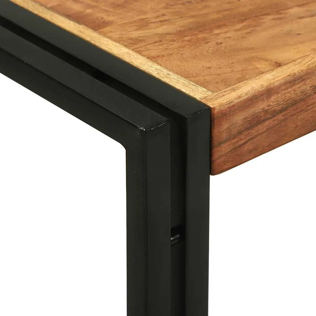 Konzolasztal polcokkal Barna 120 x 33 x 75 cm tömör akácfa