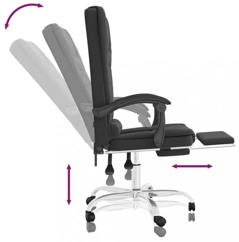 vidaXL fekete műbőr dönthető irodai masszázsszék