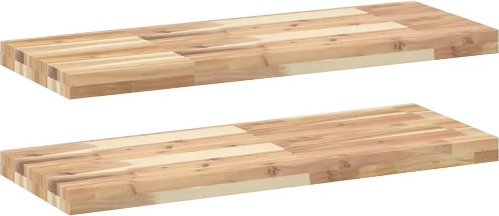 vidaXL 2 db kezeletlen tömör akácfa függőpolc 80 x 30 x 4 cm