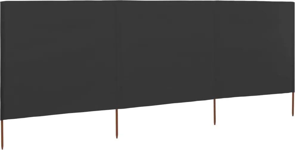 vidaXL antracitszürke szövet 3-paneles szélellenző 400 x 120 cm