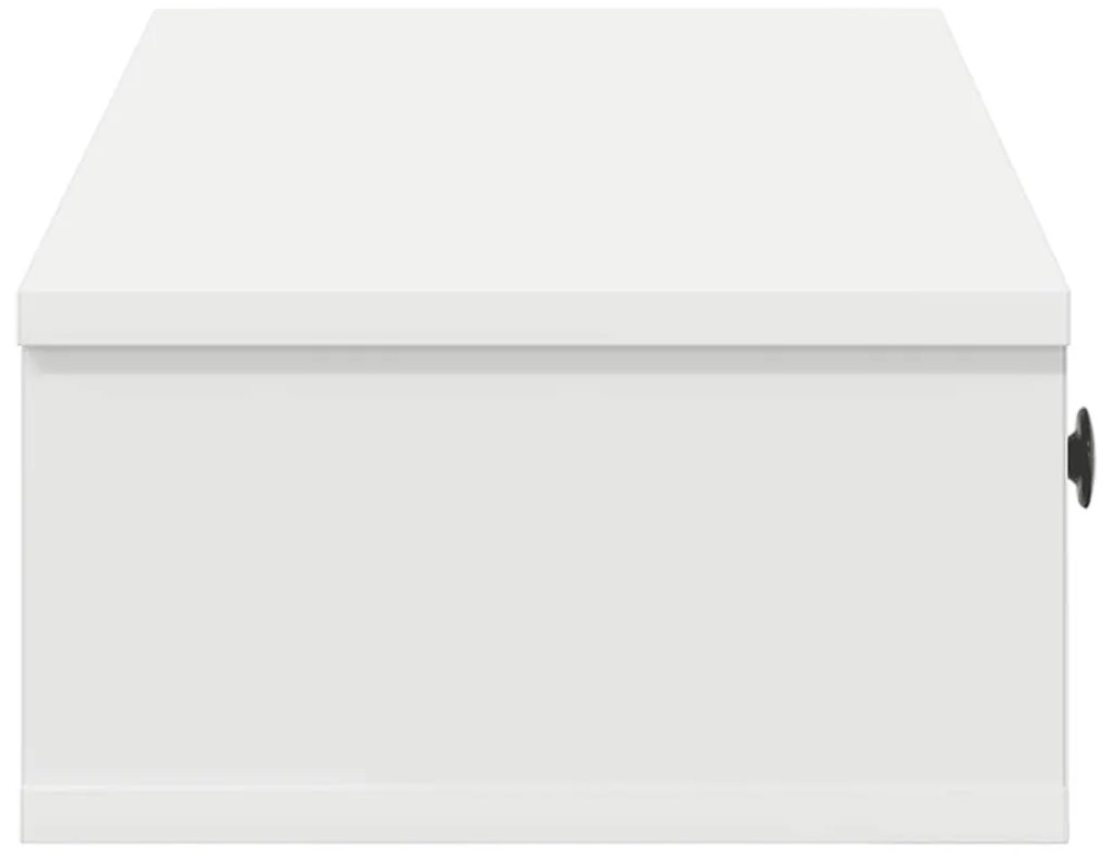 Falipolc fiókokkal fehér 60x28x15 cm műszaki fa