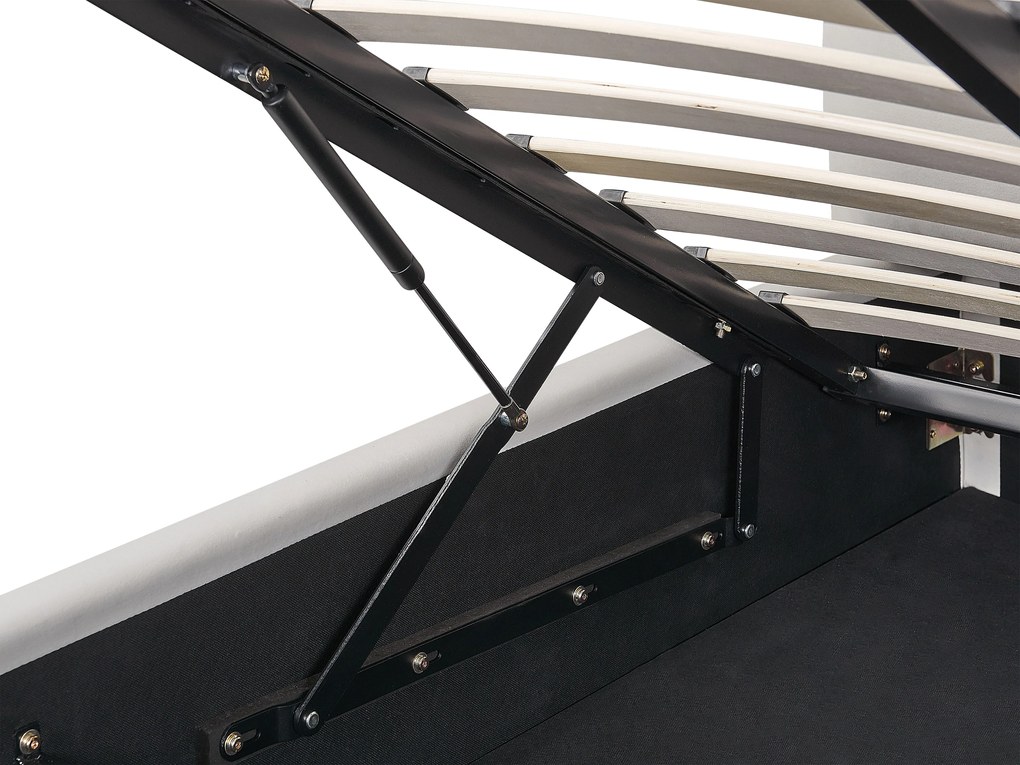 Törtfehér bársony ágyneműtartós franciaágy 160 x 200 cm BAJONNA Beliani