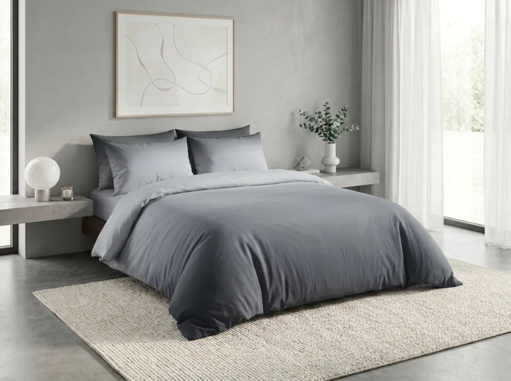 Pamut ágyneműhuzat OMBRE szürke Ágyneműhuzat mérete: 2 db 70 x 90 cm | 200 x 220 cm