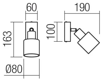 Redo 01-3984 - Fali spotlámpa ROTIS 1xE14/15W/230V