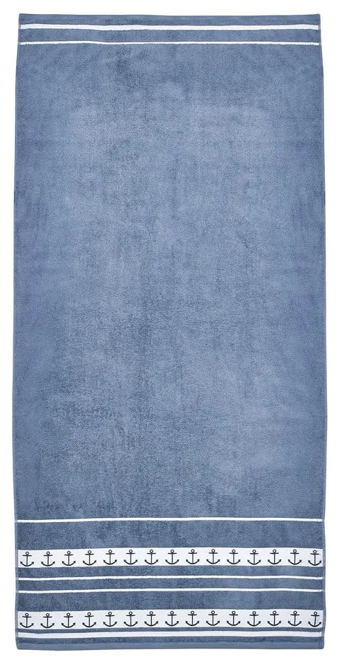 Kék pamut strandtörölköző 90x180 cm Anchors – Catherine Lansfield