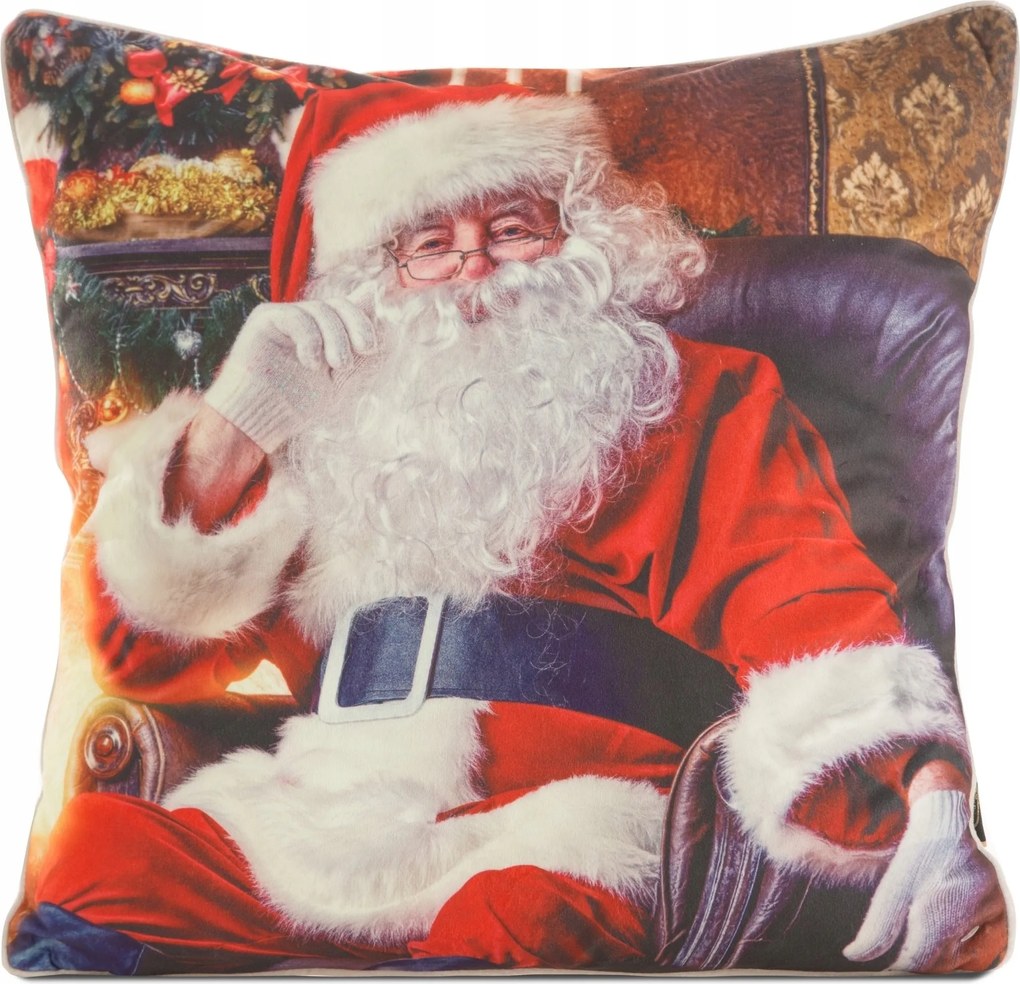 Karácsonyi díszpárnahuzat 131 45x45 Mikulás retro