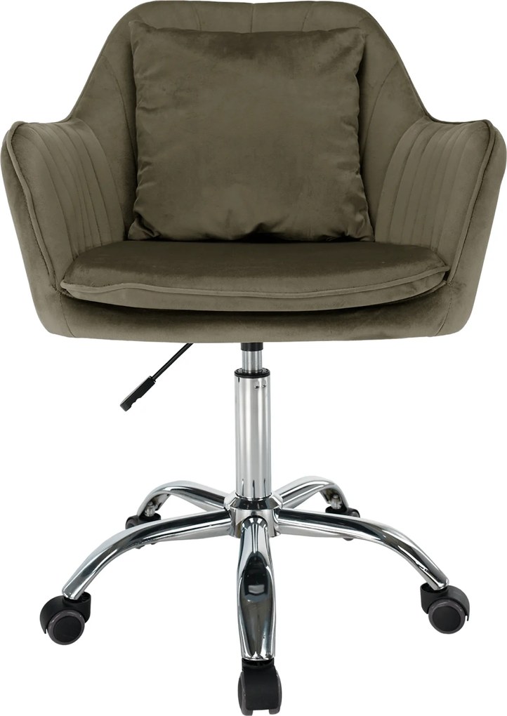 Irodai fotel, szürkésbarna Taupe Velvet anyag/króm, KLIAN