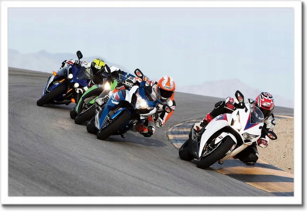 Poszterek keretben 60x40 Versenyzők Motorok Motorkerékpárok