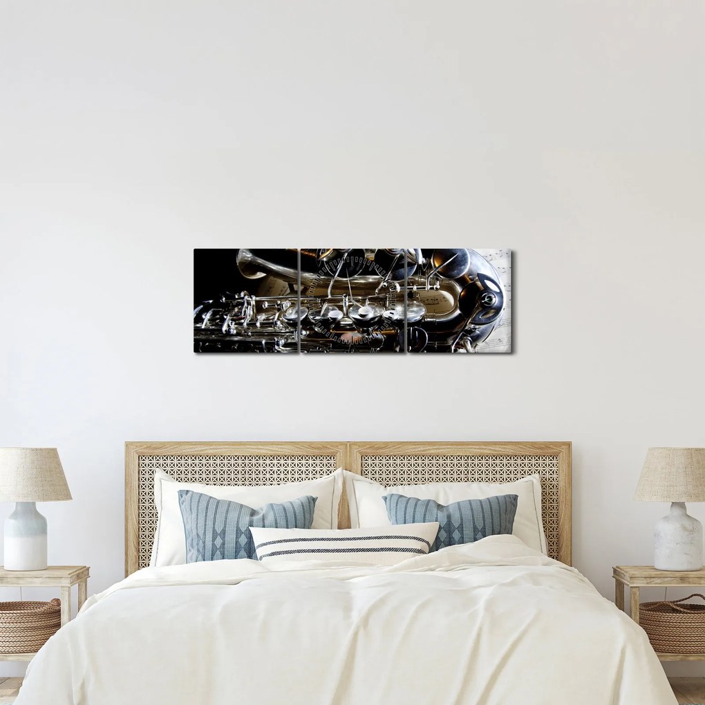 Kép - Szaxofon (órával) (90x30 cm)
