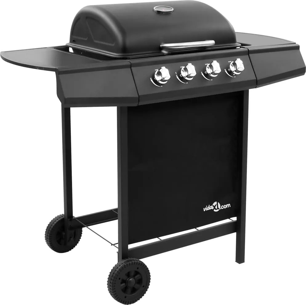vidaXL fekete gáz grillsütő 4 égővel