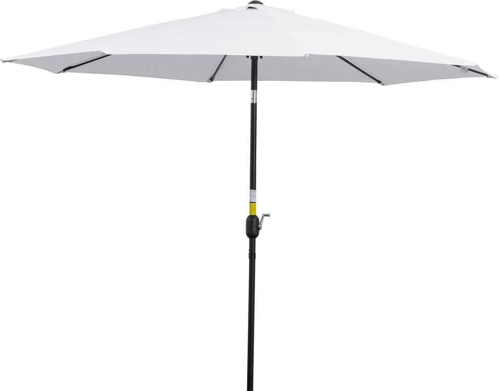 Outsunny Kert Napernyő Ø295x250 cm Kurblival a Dönthető Mechanizmussal és Levehető Fém Tönnel Teraszra, Medencéhez Fehér | Aosom