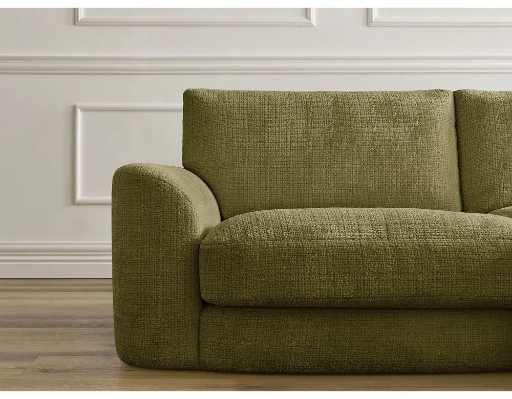 Khaki zsenília sarokkanapé (jobb oldali-heverő résszel) Leonore – Bobochic Paris