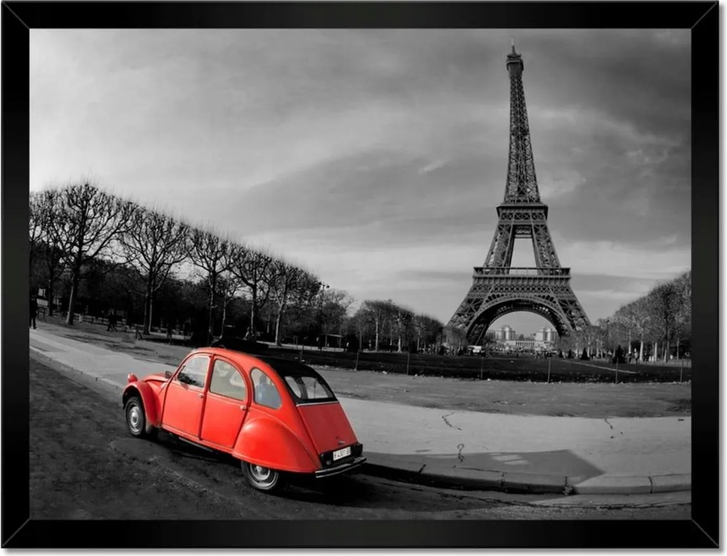 Poszterek keretben 40x30 Piros autó torony