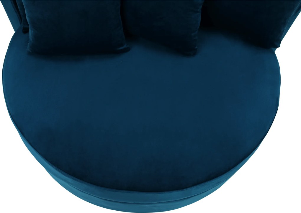 Kerek fotel, Velvet szövet kék, SALOTO