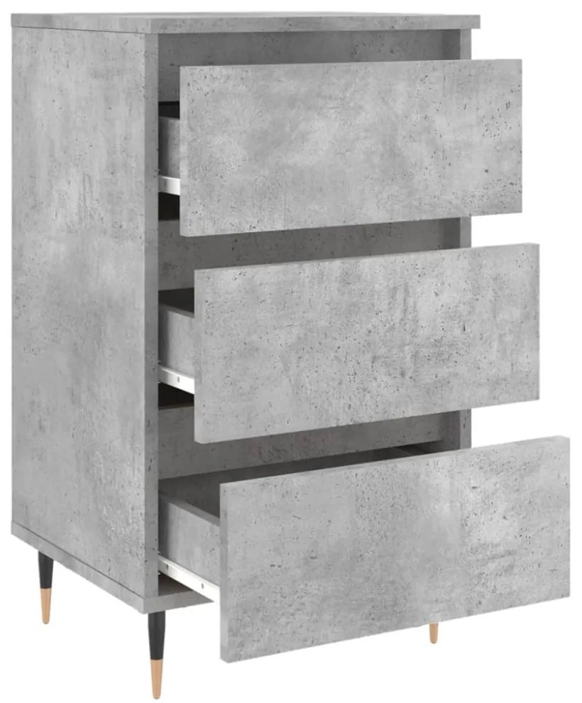 2 db betonszürke szerelt fa éjjeliszekrény 40x35x69 cm