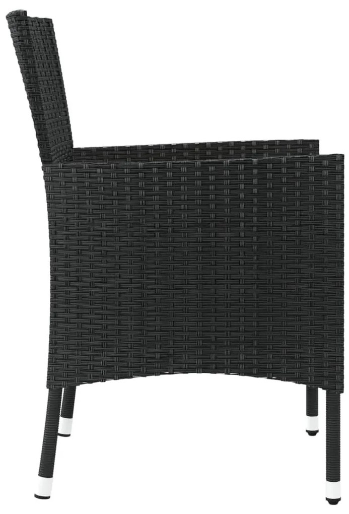 2 db fekete polyrattan kerti szék párnákkal (csak Egyesült Királyság/Írország/FI/NO)