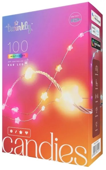 Twinkly TWKS100RGB-T - LED RGB Dimmelhető karácsonyi lánc 100xLED 8 m USB Wi-Fi