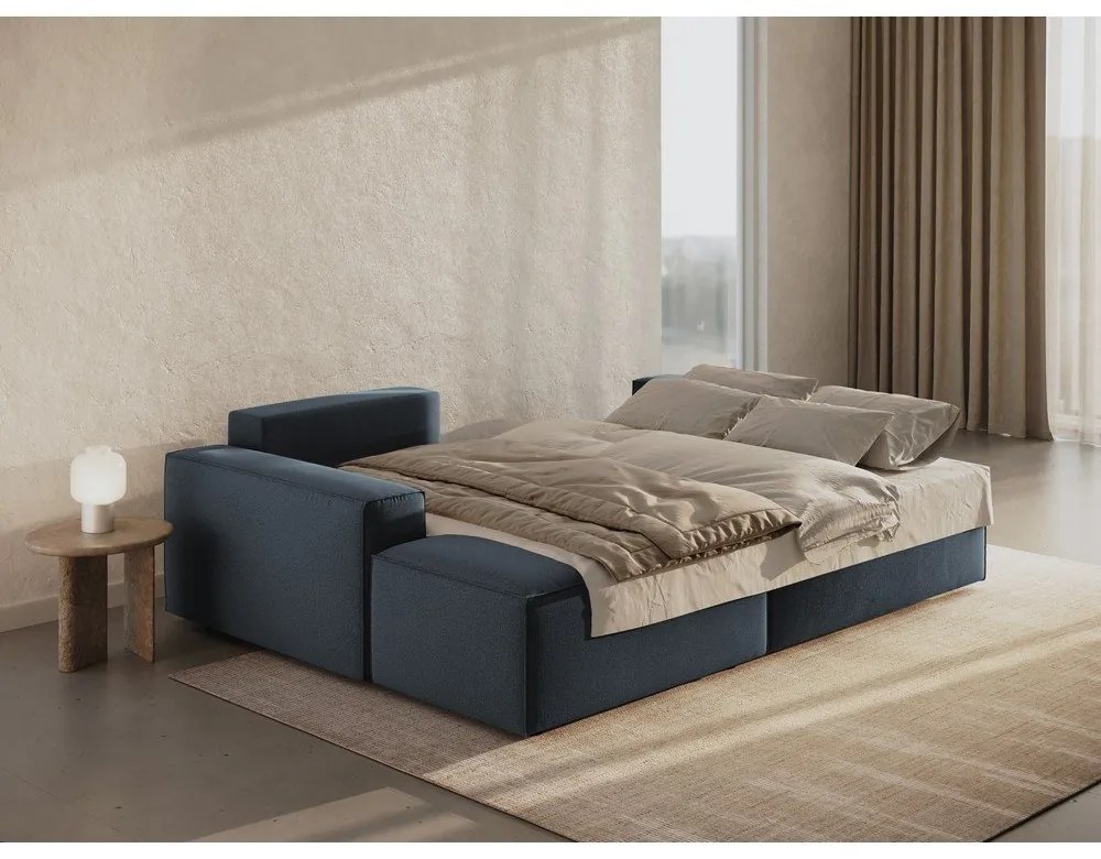 Kék kinyitható sarokkanapé (bal oldali) Jodie – Micadoni Home