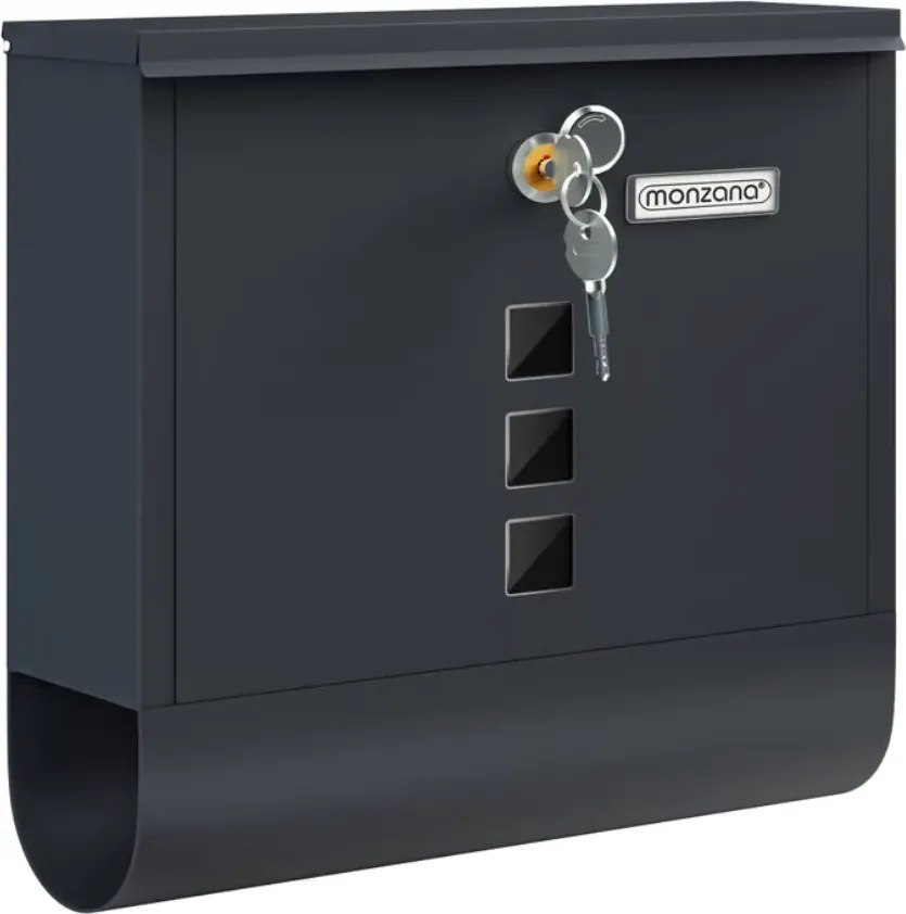 POST postaláda újságtartóval, 30,5x10x33,5cm, antracit Monzana