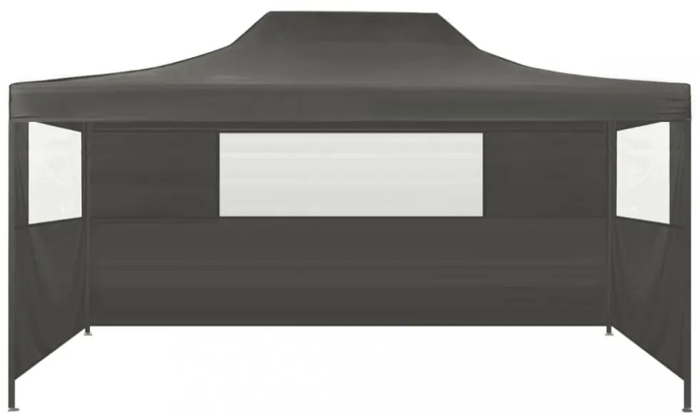 antracitszürke összecsukható sátor 3 fallal, 431x291x315 cméter