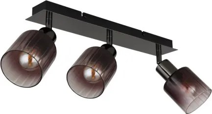 Globo 54313-3 Spotlámpa fém fekete-króm, réz színű/átlátszó színátmenetes üveg búra, HxSzxM: 400x80x180mm, 3x E14 40W 230V izzók nélkül