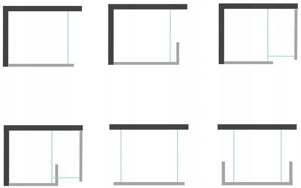 Mexen Kioto zuhanyparaván WALK-IN 8mm, 30x200 cm, fekete keret, 800-030-000-00-70